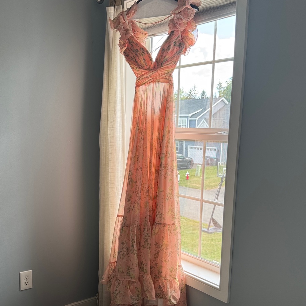 Mac Duggal Pink Floral Dress